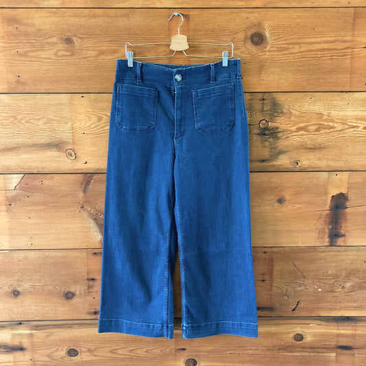 Maeve Anthropologie The Colette Dark Wash Crop Jeans - Size 31 Petite - 0610MB
