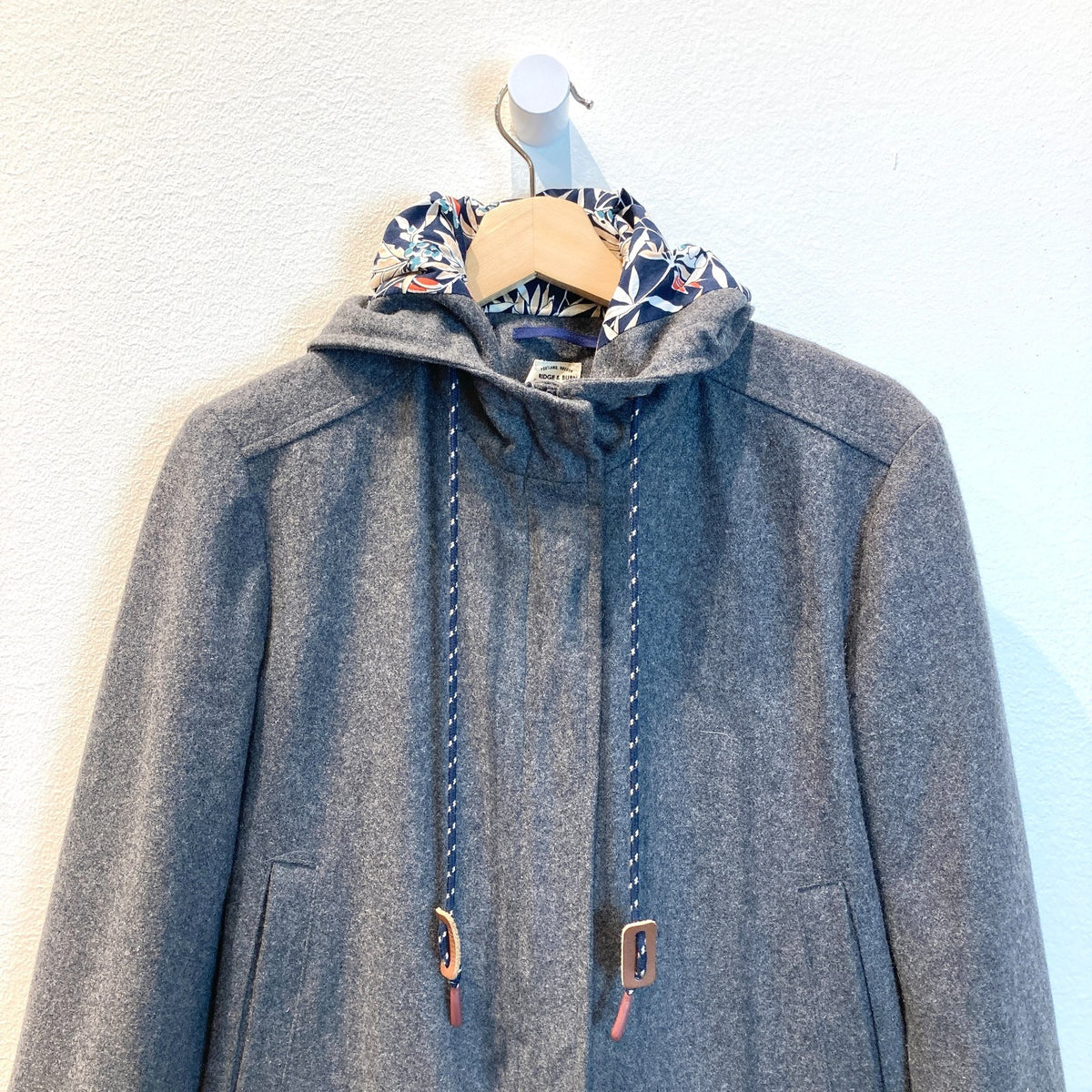 Bridge & Burn Local Designer Gray Wool Hooded Zip Up Lined Coat - Sz S - 0224TP