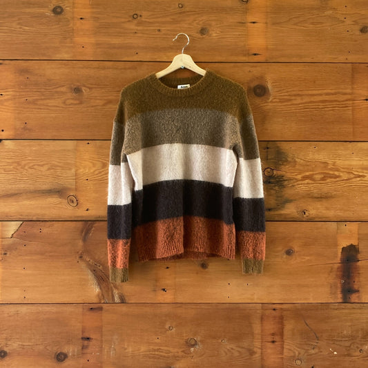 Acne Studios Brown Striped Alan Mohair Paw Crew Neck Sweater - Size S - 0313SH