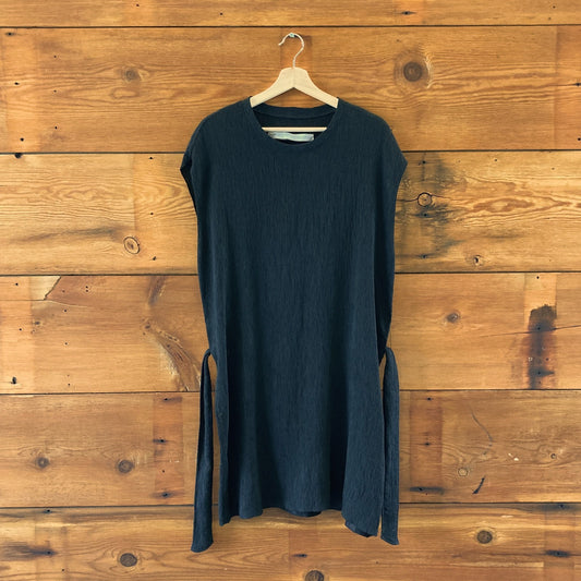 Raquel Allegra Black Textured Sleeveless Tie Waist Dress - Size 2 / M - 0114VA