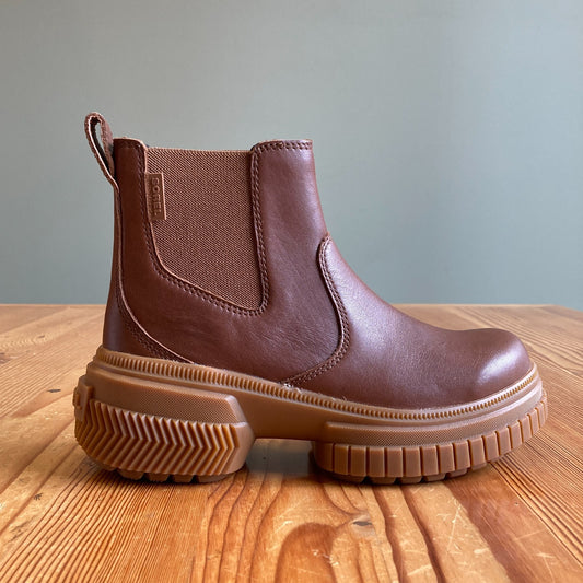 Sorel Brown Leather Ona Ave Chelsea Waterproof Slip On Boot - Size 6.5 - 0312IG