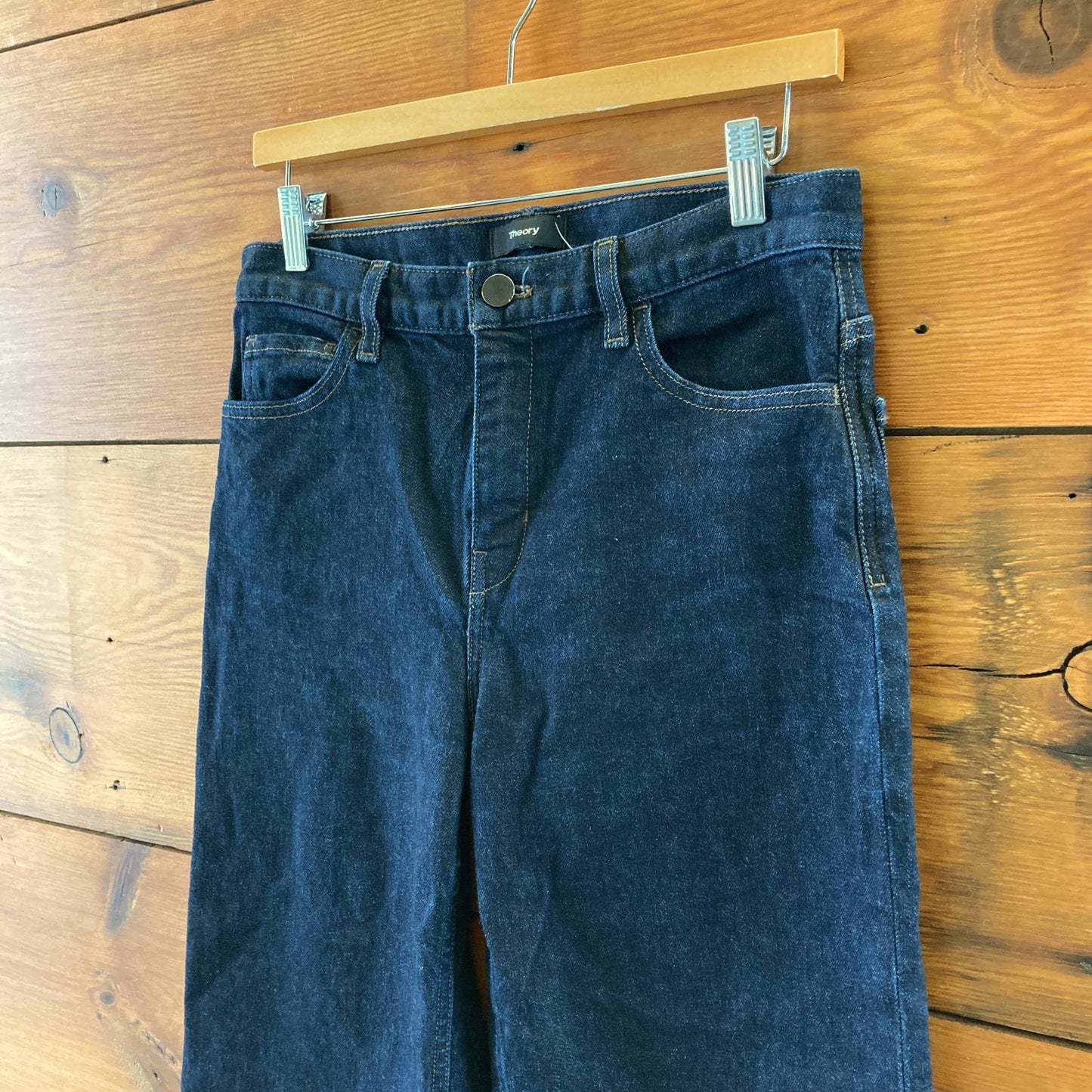 Theory Dark Wash New Street Wash Wide Crop Jeans - Size 28 - 0617RF