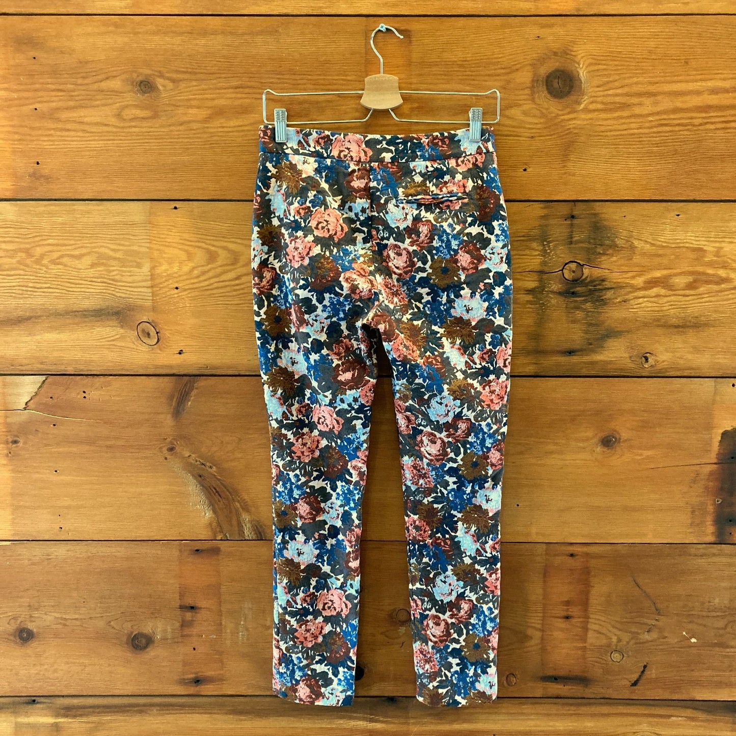 Sezane Floral Jacquard Tapestry Straight Leg Trouser Pants - Sz 36 / 4 - 0223LA