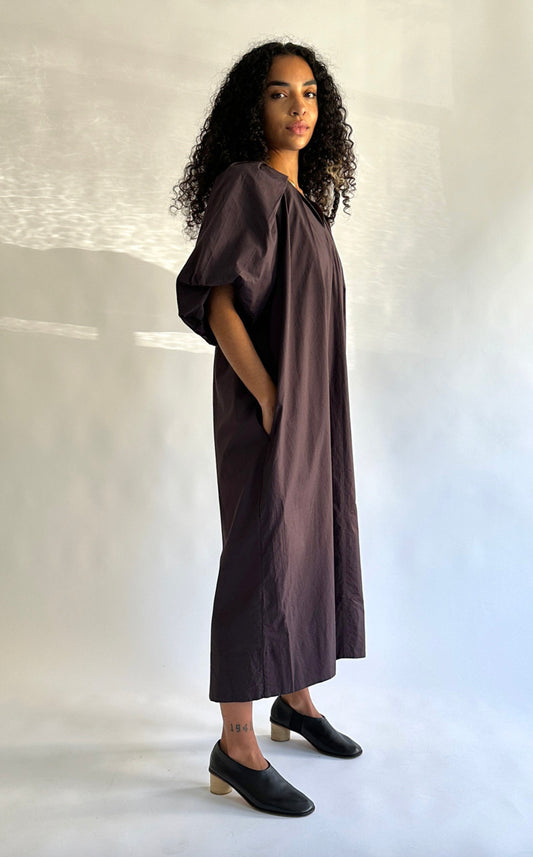 SAYAKA DAVIS New York Eggplant Purple Tucked Cocoon Dress - Size XS - 1105AR