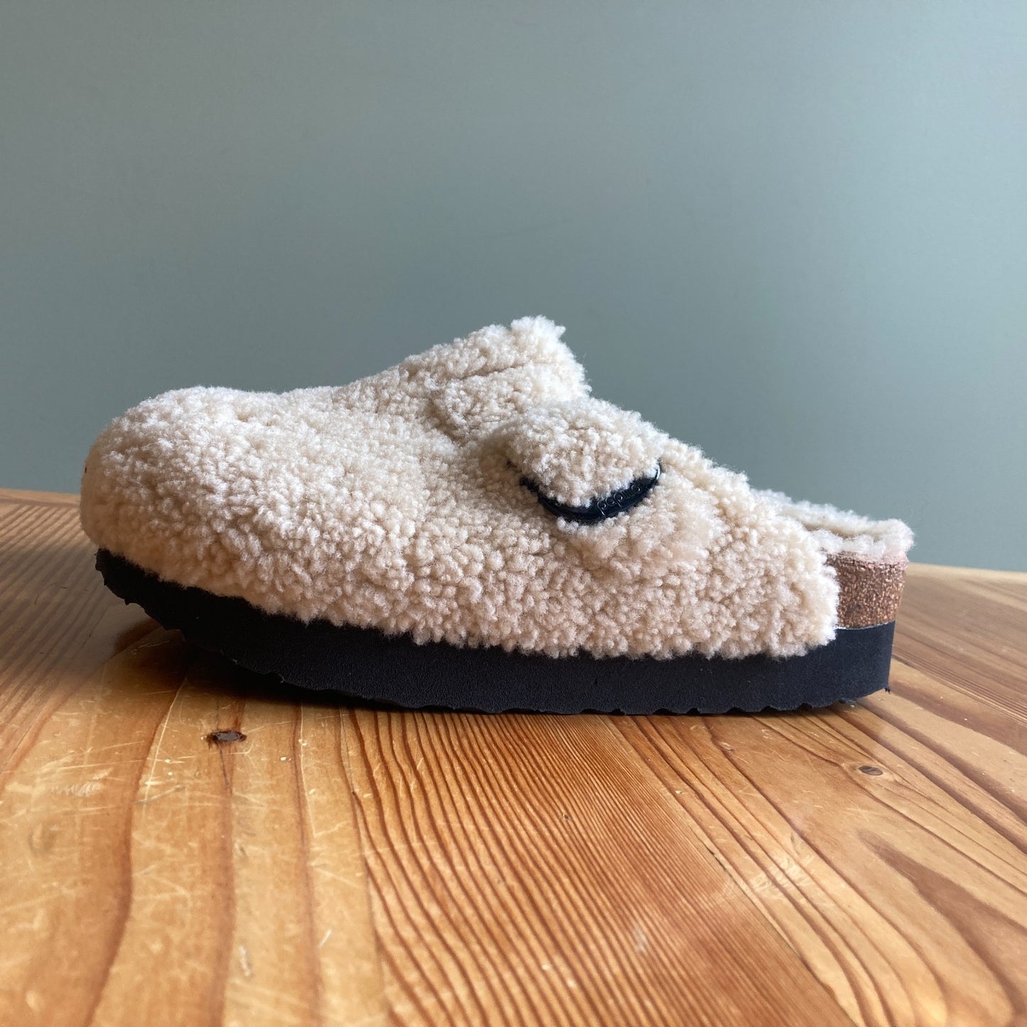 Papillio Teddy Shearling Big Buckle Boston Clogs Shoes -Sz 39 / 8 - 4427SC
