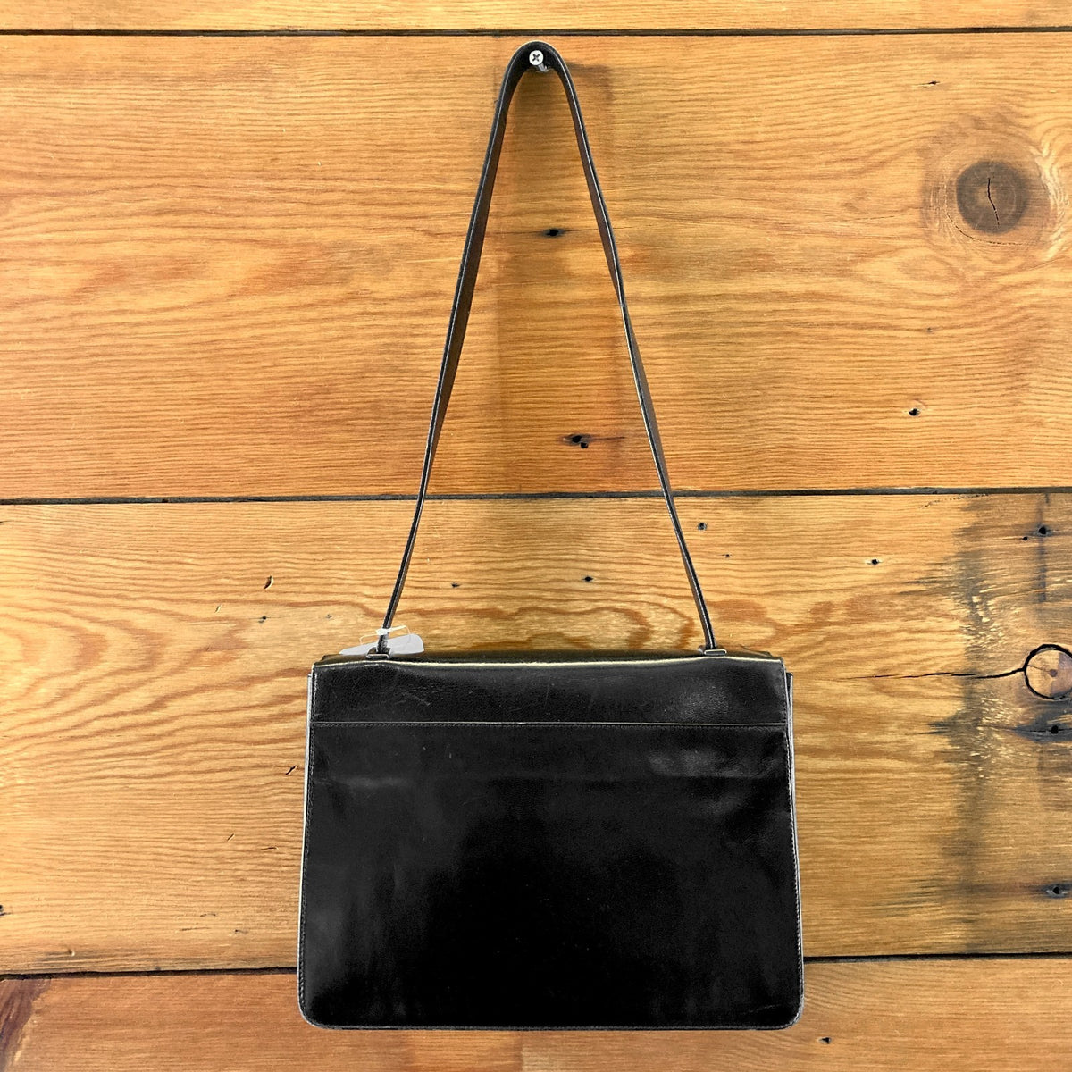Prada Black Vintage 90s Vitello Leather Buckle Flap Shoulder Bag Purse - 0903KA