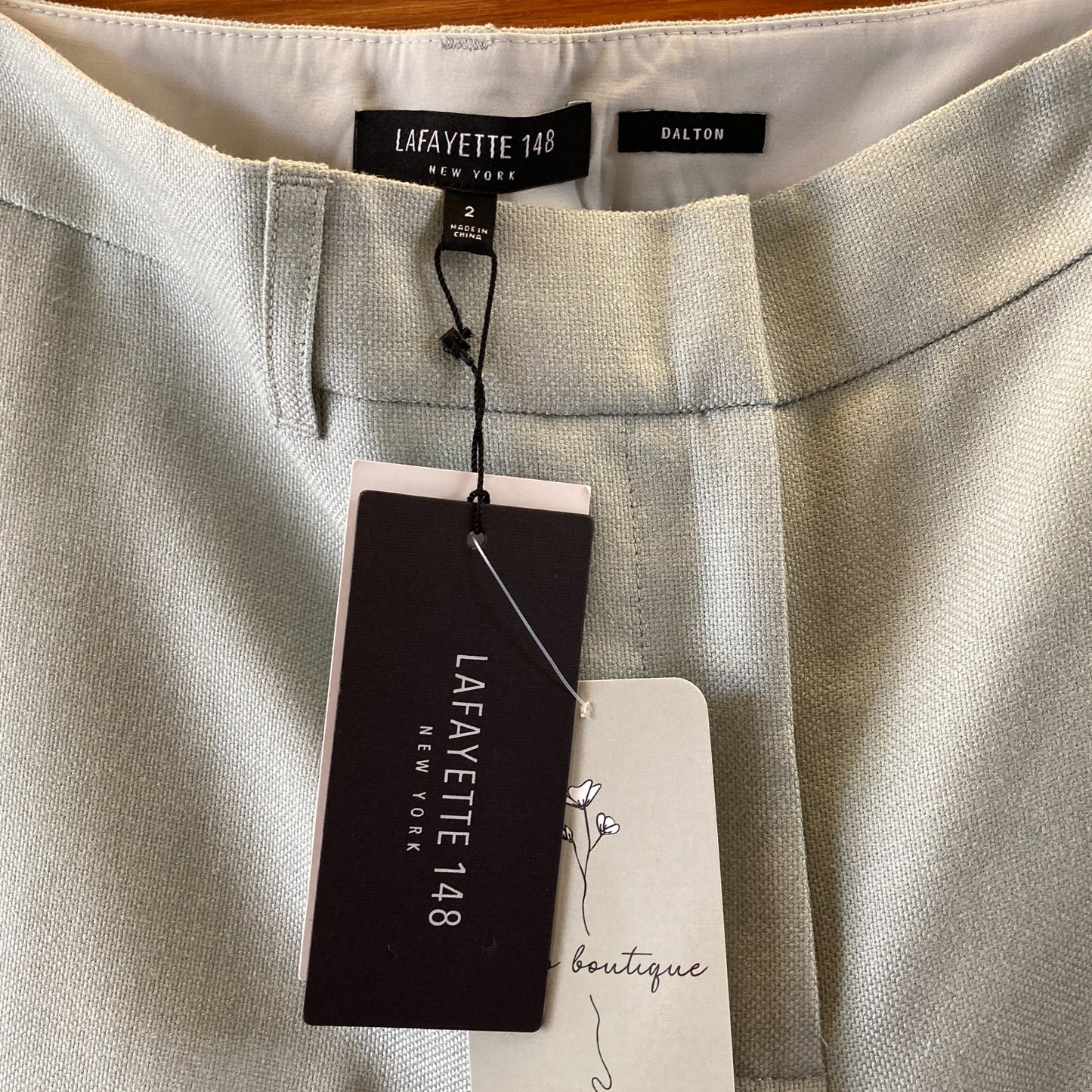 Lafayette 148 $498 Dewdrop Wilk Wool Blend Trouser Pants - Size 2 - NEW - 1122KP