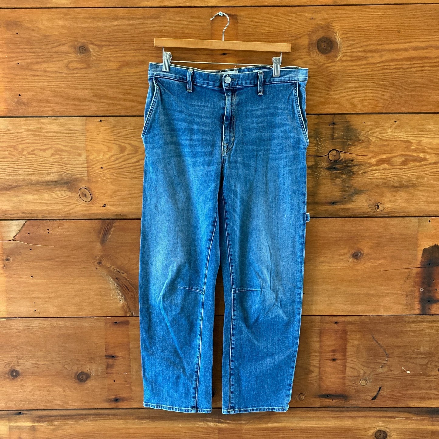 Nili Lotan Medium Wash Carpenter Barrel Leg Utility Jeans - Size 29 - 0721DK