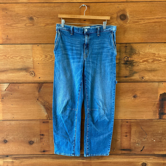Nili Lotan Medium Wash Carpenter Barrel Leg Utility Jeans - Size 29 - 0721DK