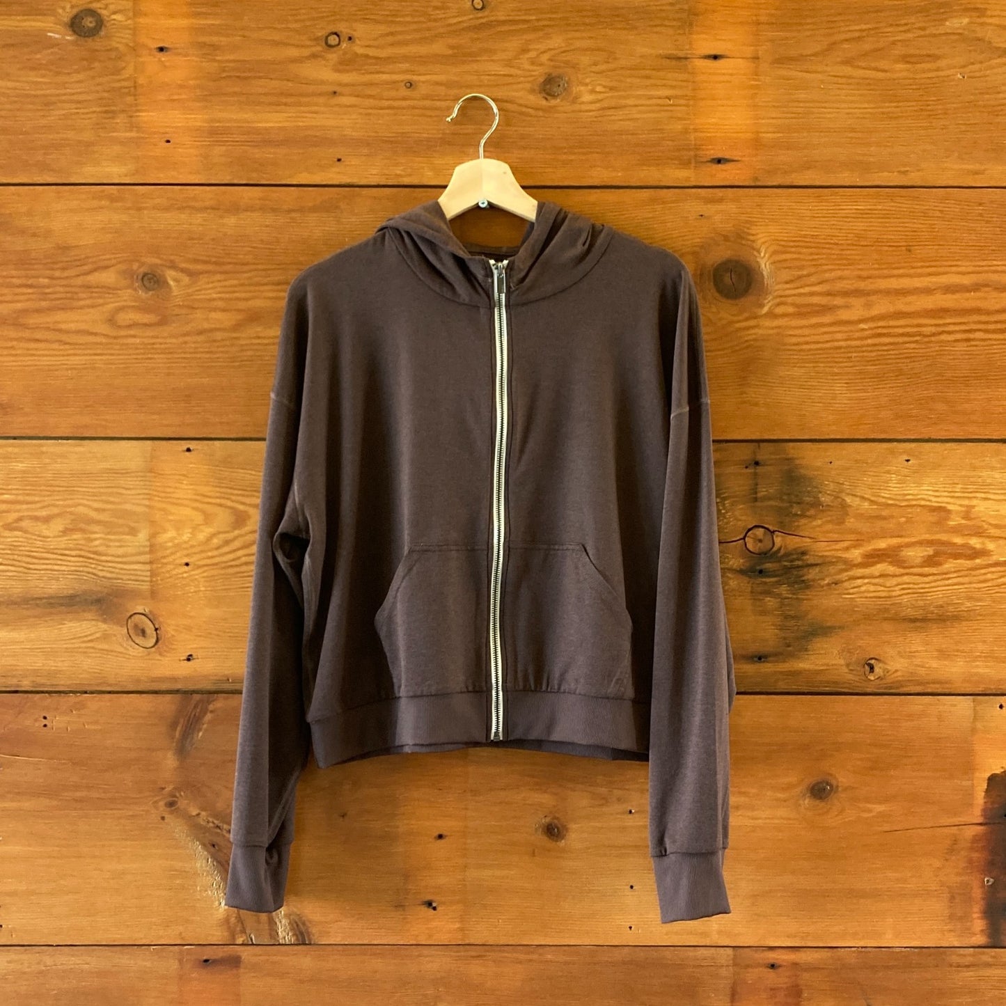 Vuori Dark Brown Halo Performance Hoodie Zip Front Sweatshirt - Size L - 0322MA