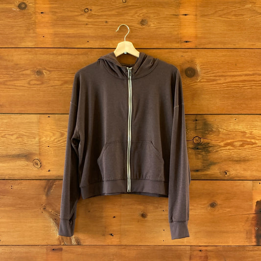 Vuori Dark Brown Halo Performance Hoodie Zip Front Sweatshirt - Size L - 0322MA