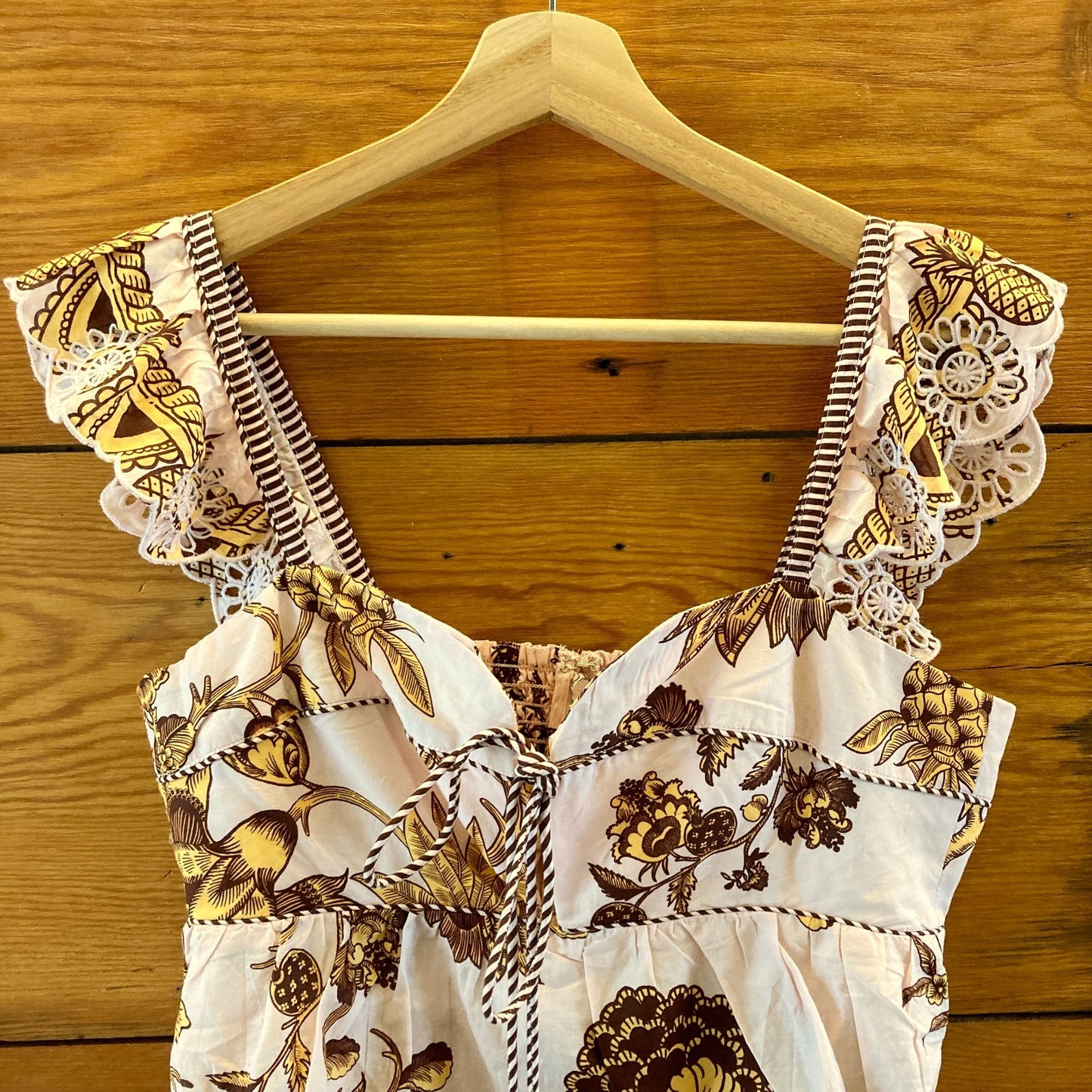 Farm Rio $180 Tropical Landing Embroidered Cotton Tank Top - Sz M - NEW - 0715DP