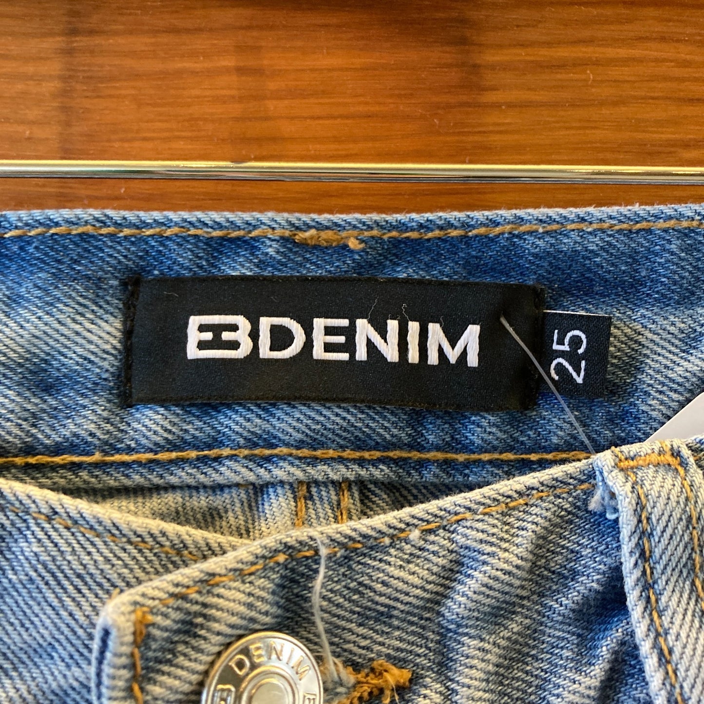 25 - EB Denim Light Wash Distressed Straight Leg Button Fly Jeans 0426CR