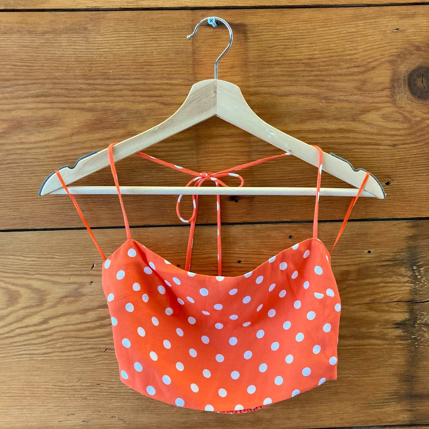 Reformation Orange Polka Dot Two Piece Voyage Skirt & Top - Sz 0 - NEW - 0515CJ