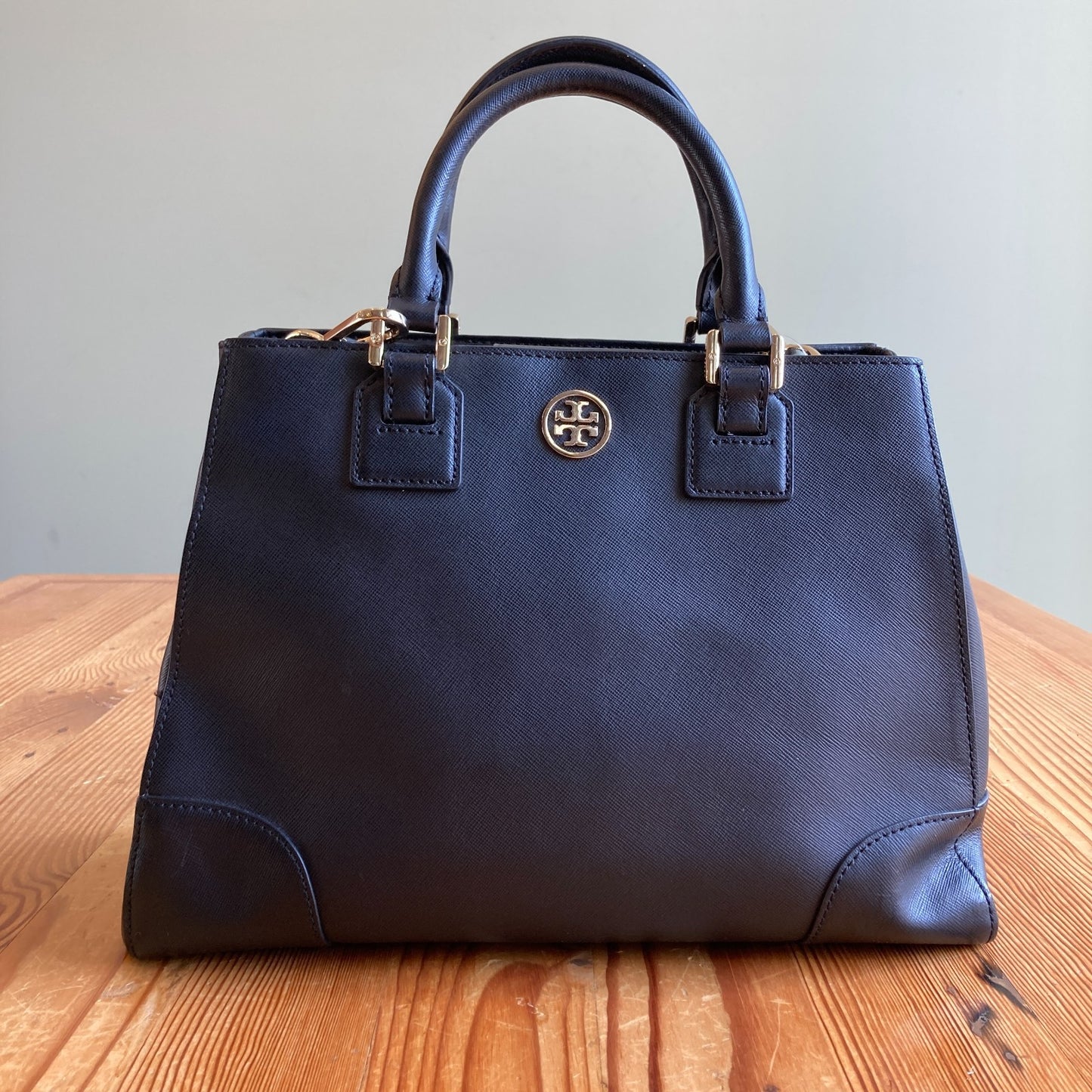 Tory Burch Black Saffiano Leather Double Handle Crossbody Purse - 0929JY