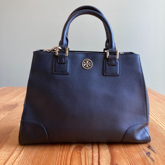 Tory Burch Black Saffiano Leather Double Handle Crossbody Purse - 0929JY