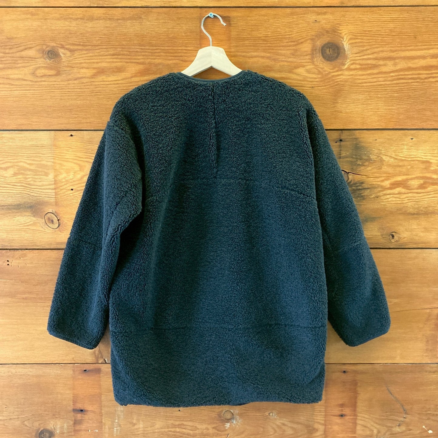 Lululemon Black Teddy Collarless Textured Fleece Zip Jacket - Size 2 - 0312IG
