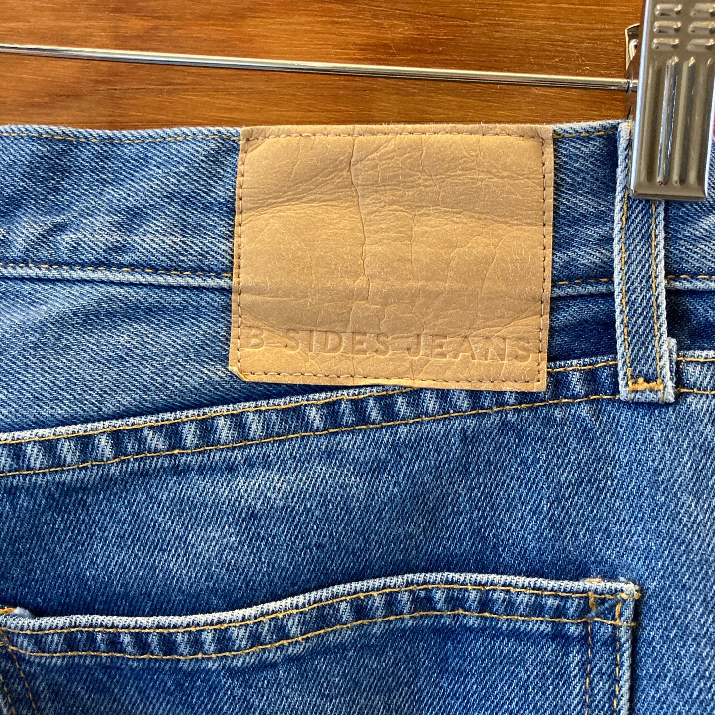 B Sides Lasso Jeans Blue Barrel Leg Button Fly Jeans - Size 30 - 1105AR