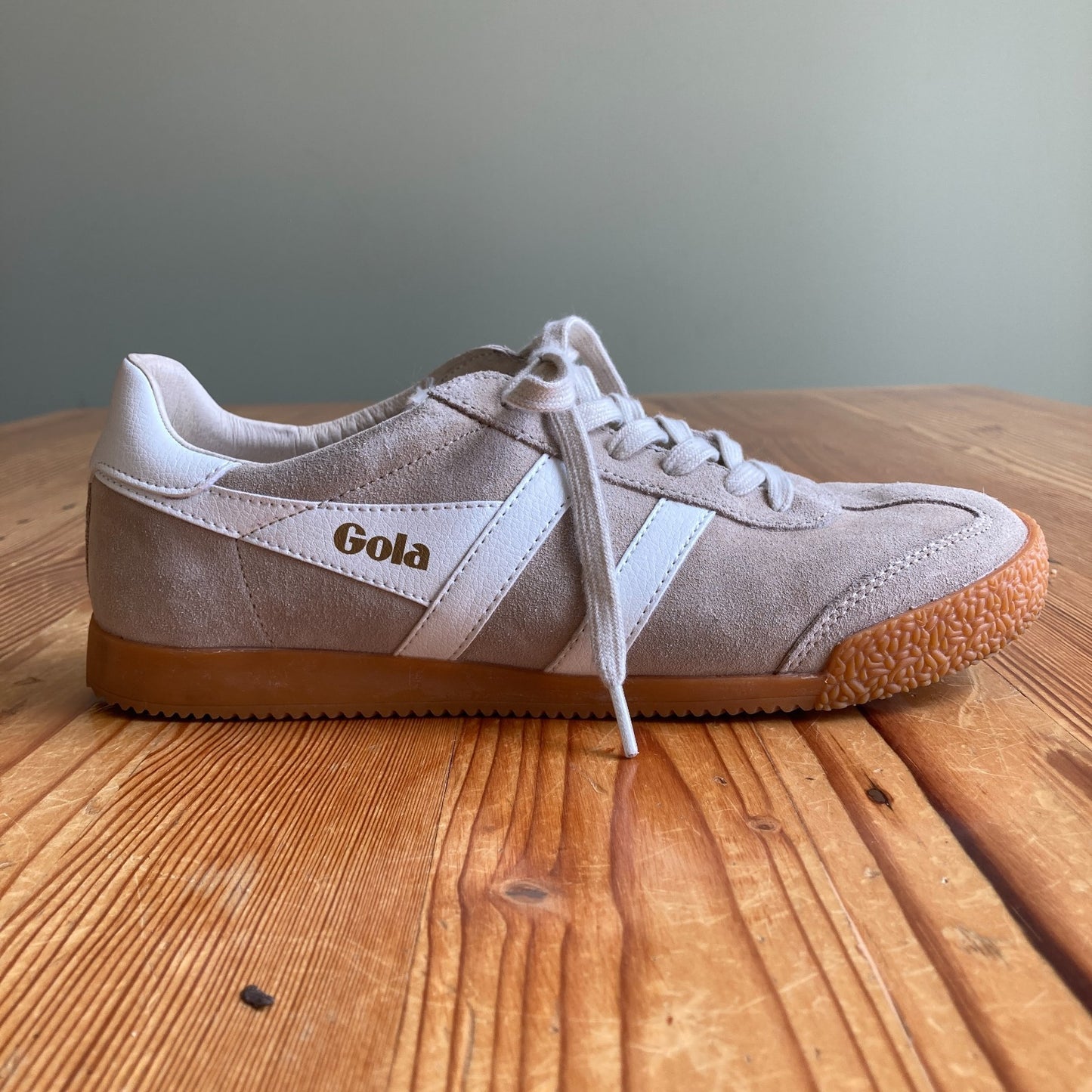 Gola Tan Bone White Suede Elan Sneakers Shoes - Size 9 - 0510AB