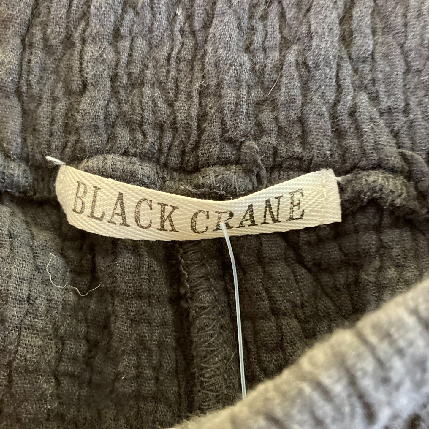 Black Crane Black Gauze Textured Pull-on Elastic Waist Pants - Size M - 0627LH