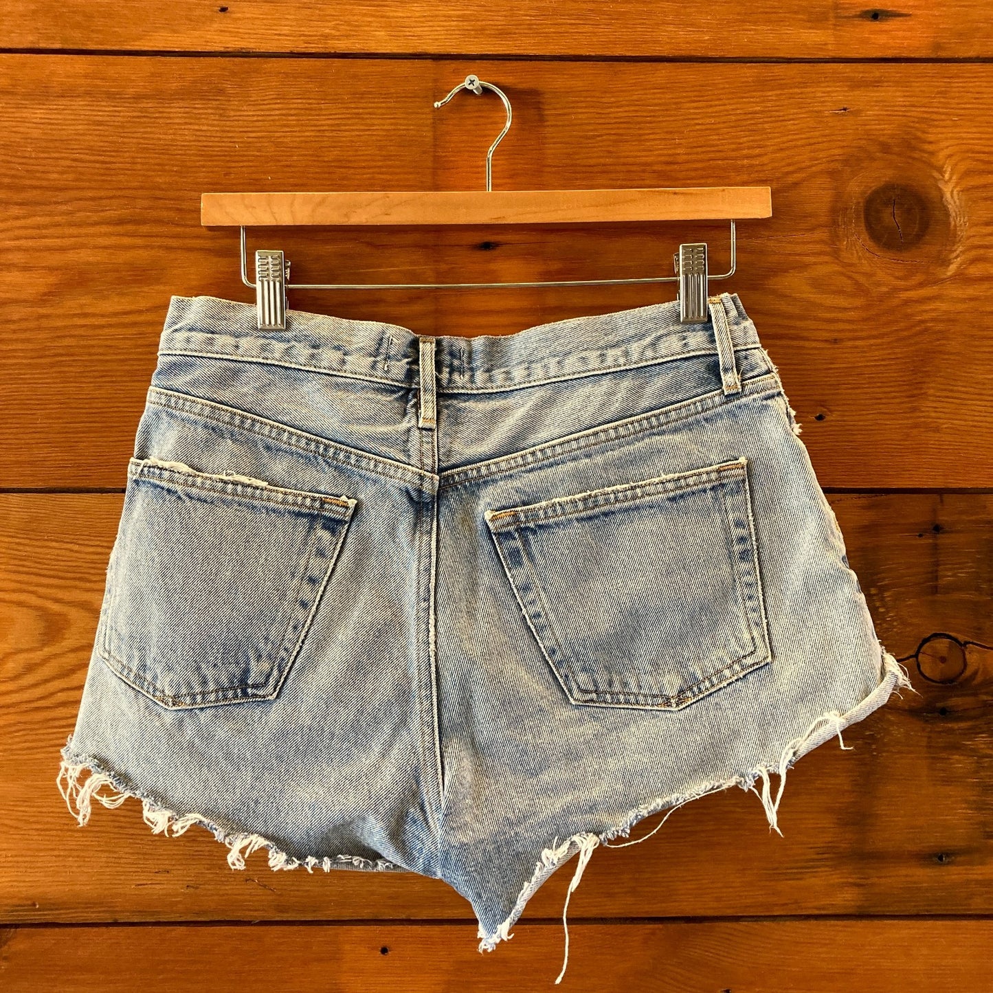 AgoldE Light Wash Parker Long Cut Off Denim Jean Shorts - Size 28 - 0703SC