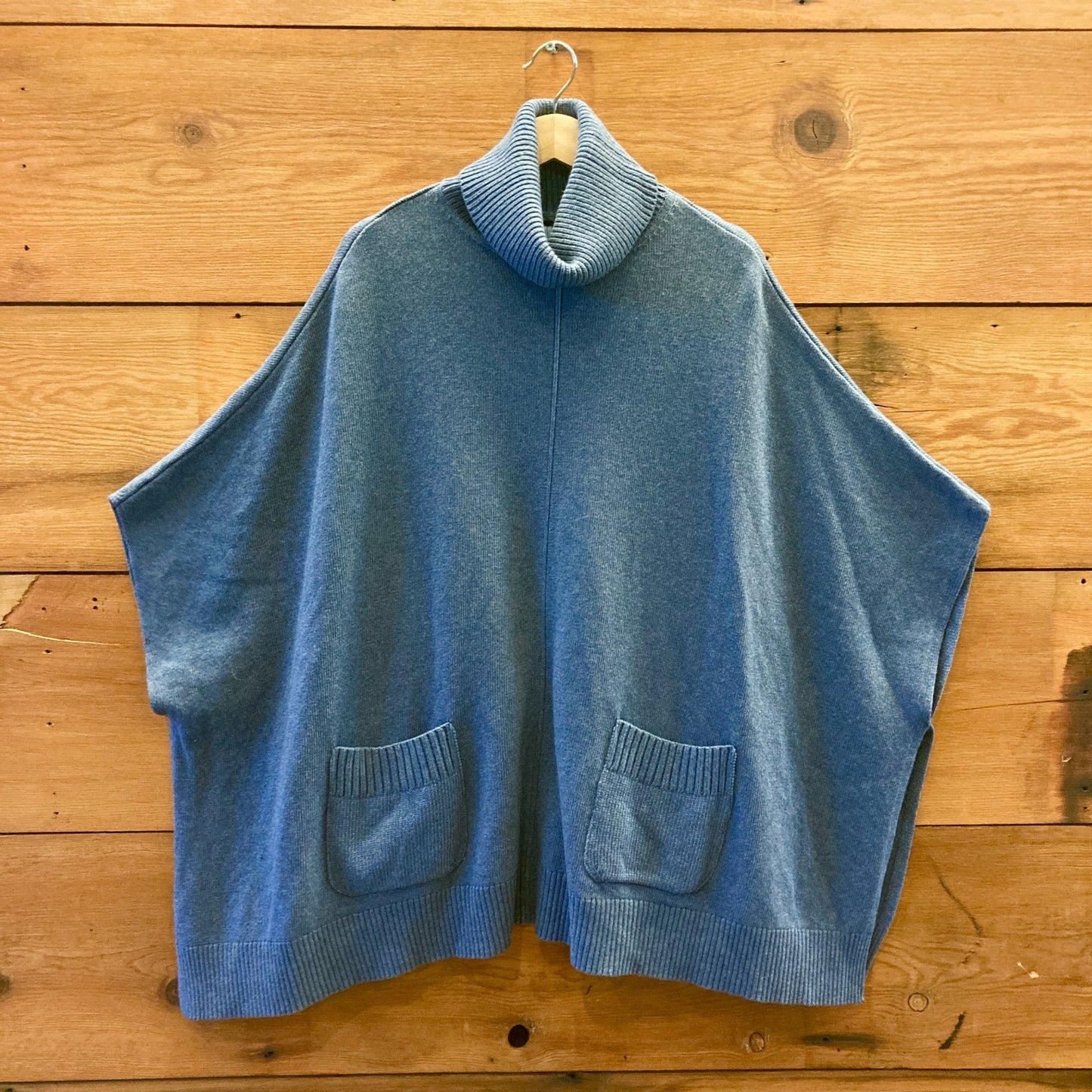 M - Massimo Dutti Blue NEW Turtleneck Poncho Womens Sweater 0927LL
