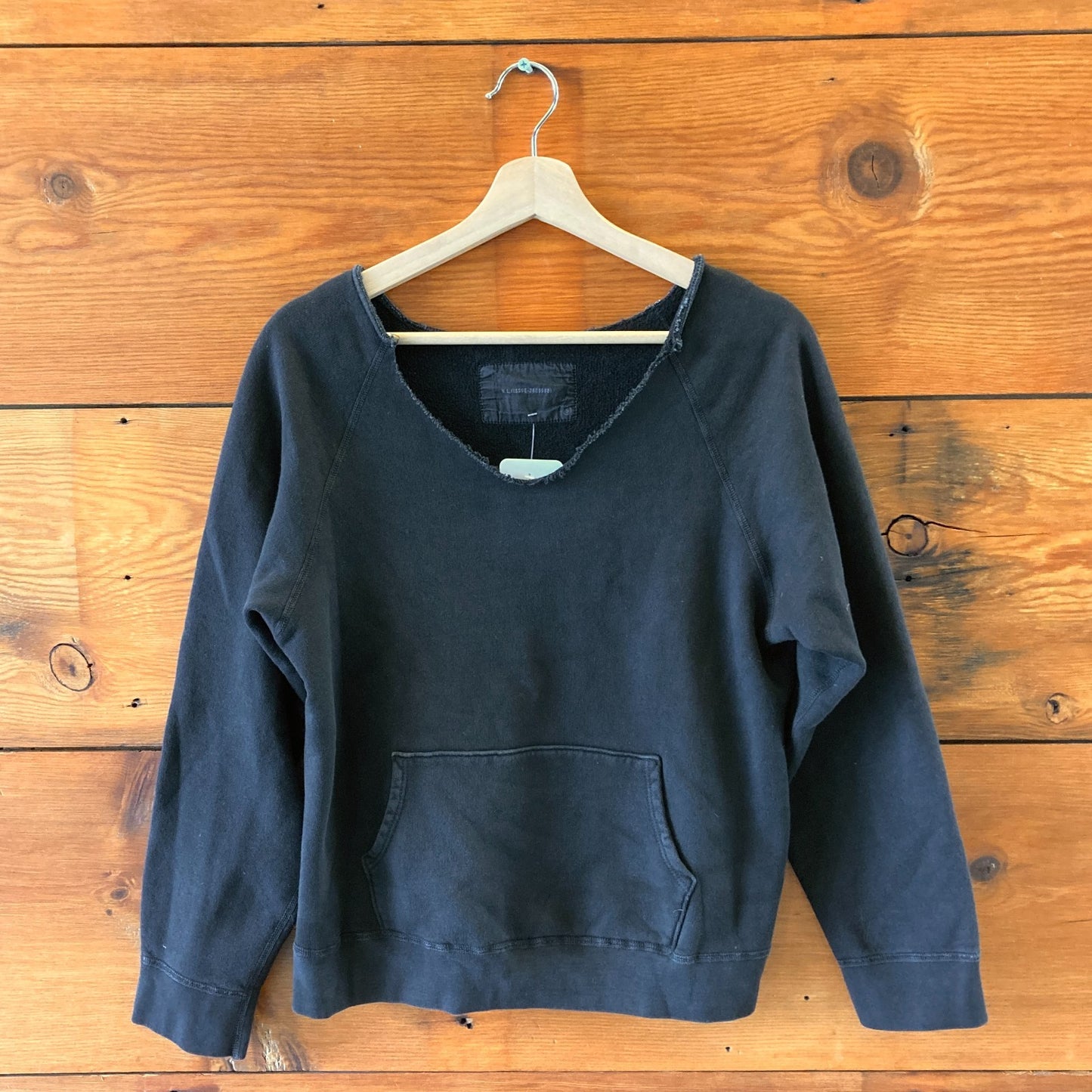S - Nili Lotan Black Luka Scoop Neck Pullover Sweatshirt 0415AU