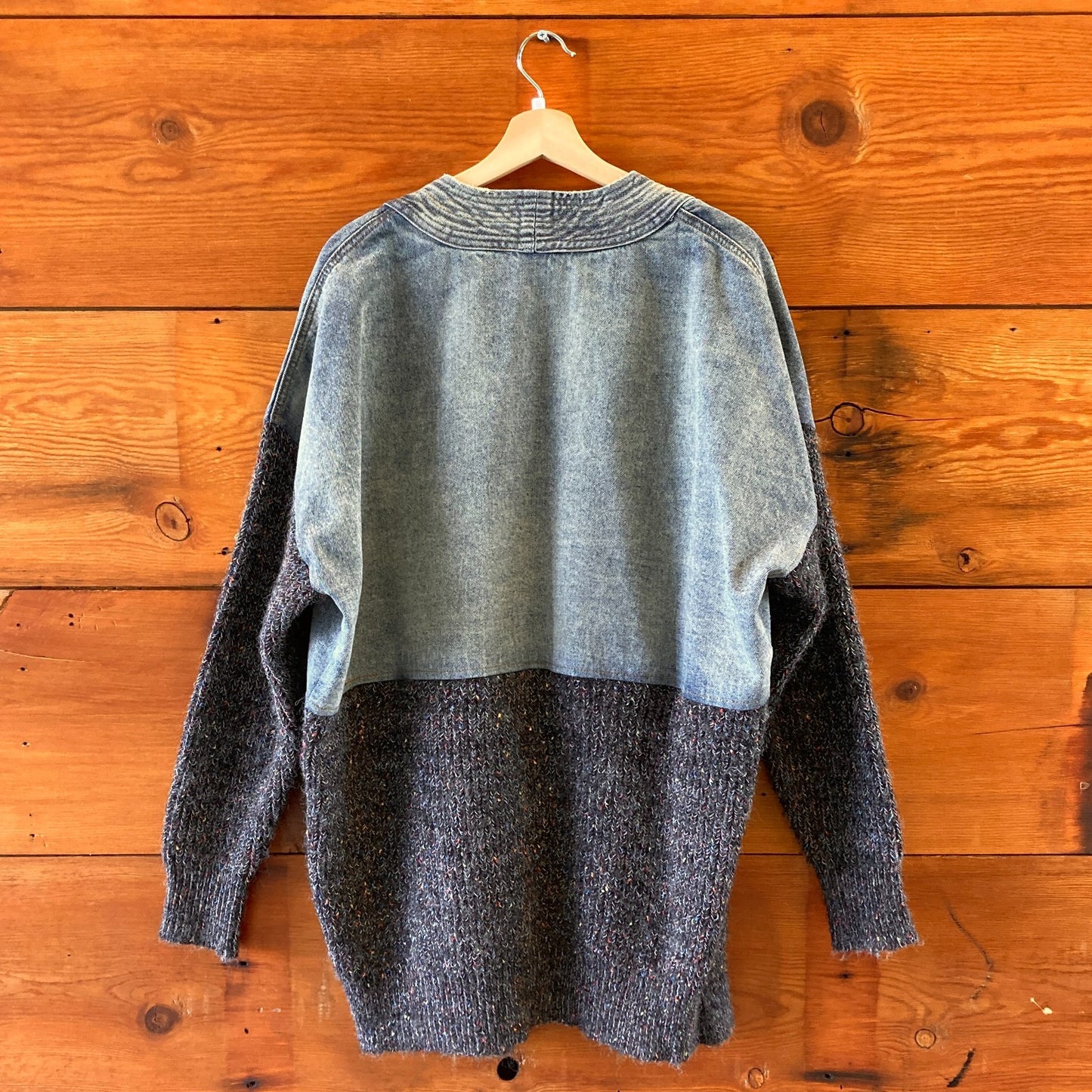 SAACHI Denim Grey Combo Open Front Unique Jacket - One Size - 0428KS