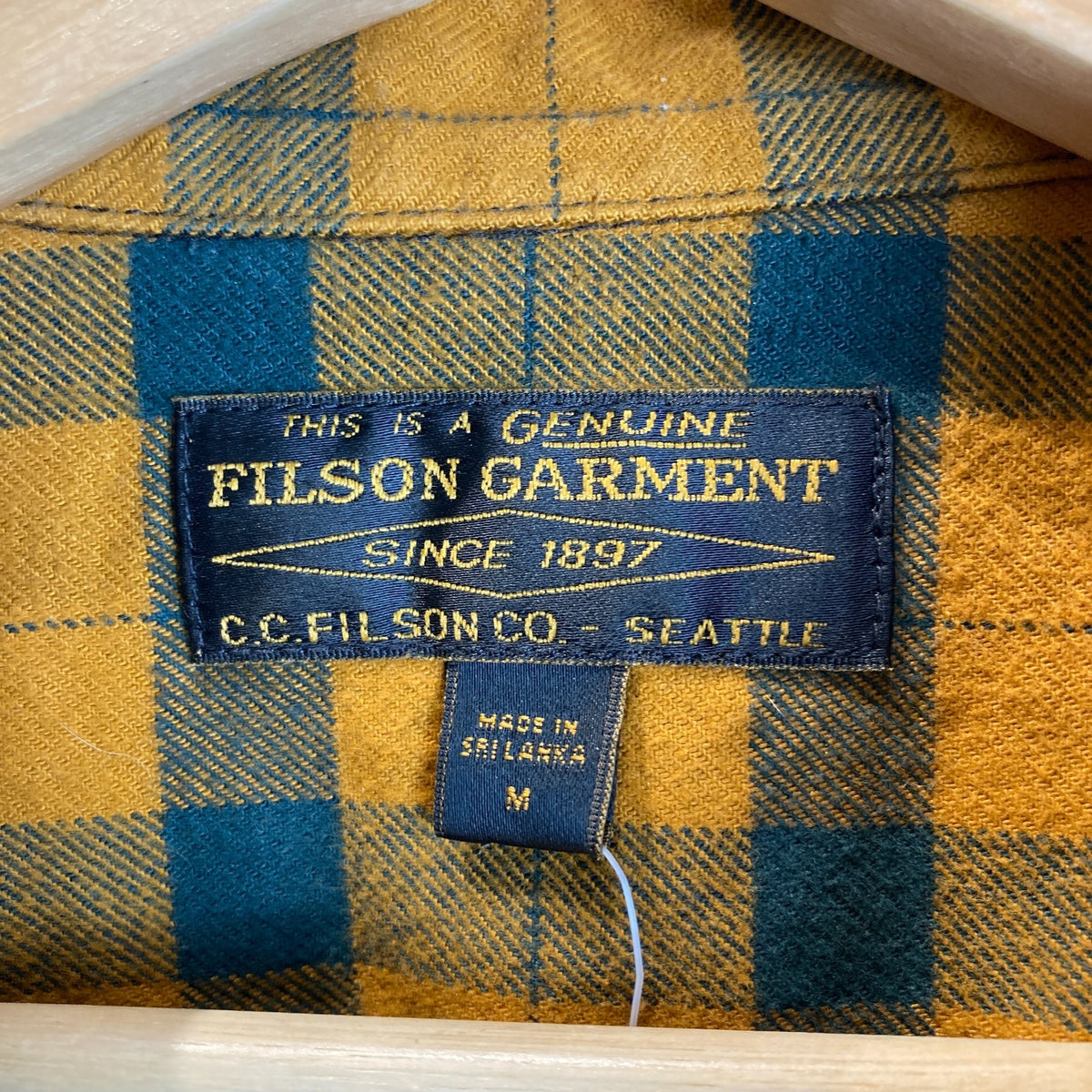 Filson Rust Orange Plaid Flannel Cotton Button Up Shirt Top - Size M - 1020HB