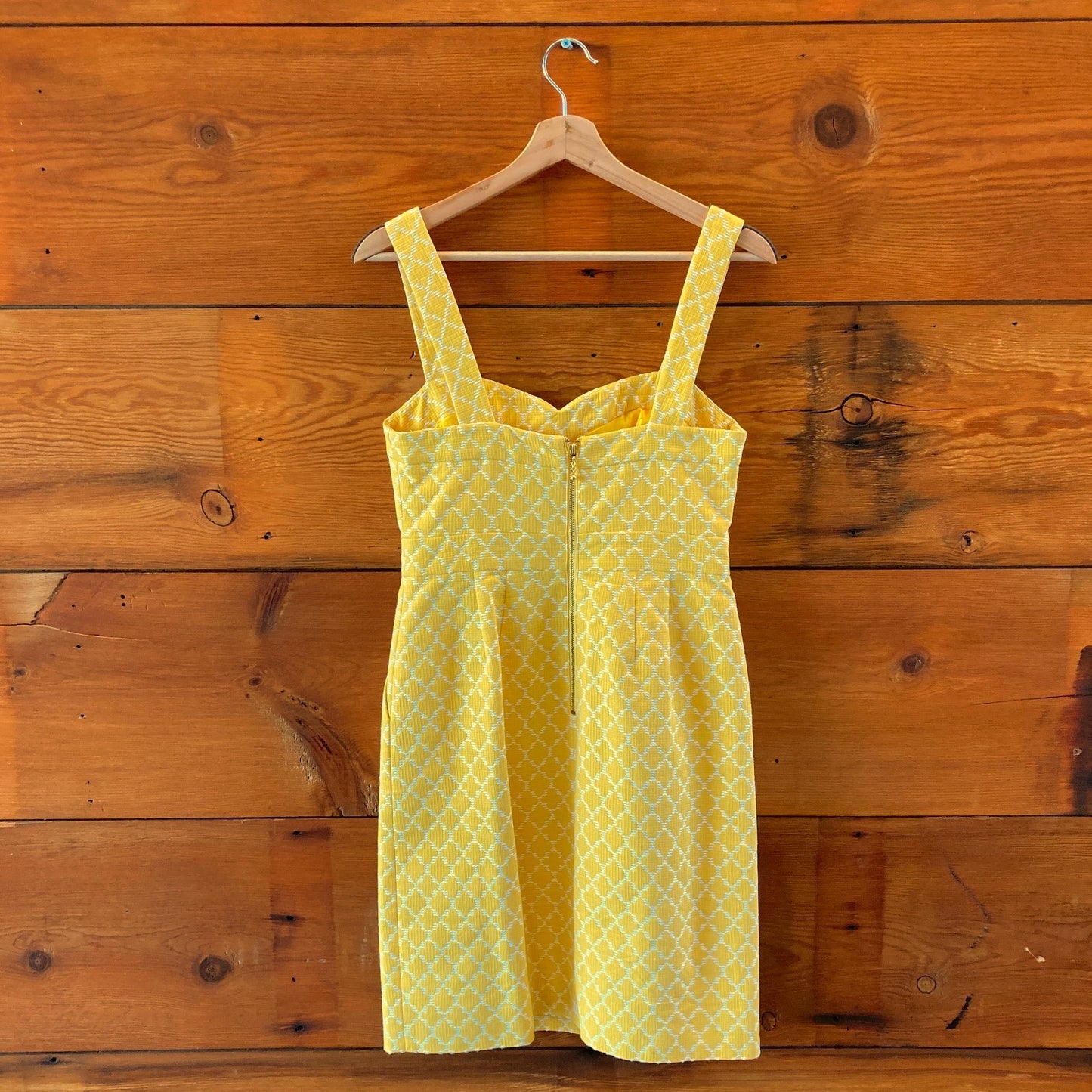 Kate Spade Yellow White Hilary Sleeveless Sweetheart Dress - Size 2 - 0702AS