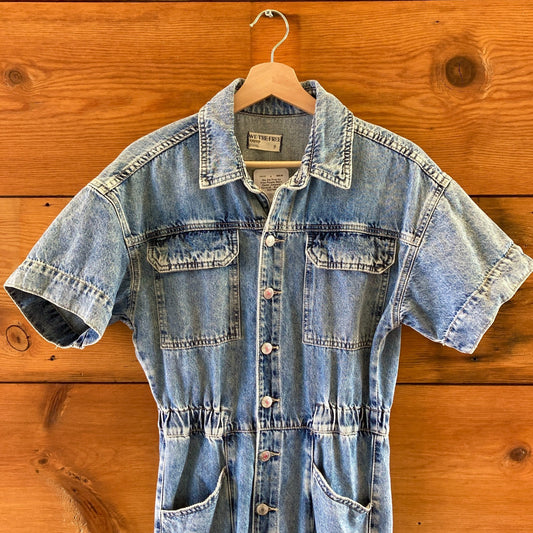 We the Free by Free People Marci Denim Jumpsuit Coverall - Size S - 0327SM