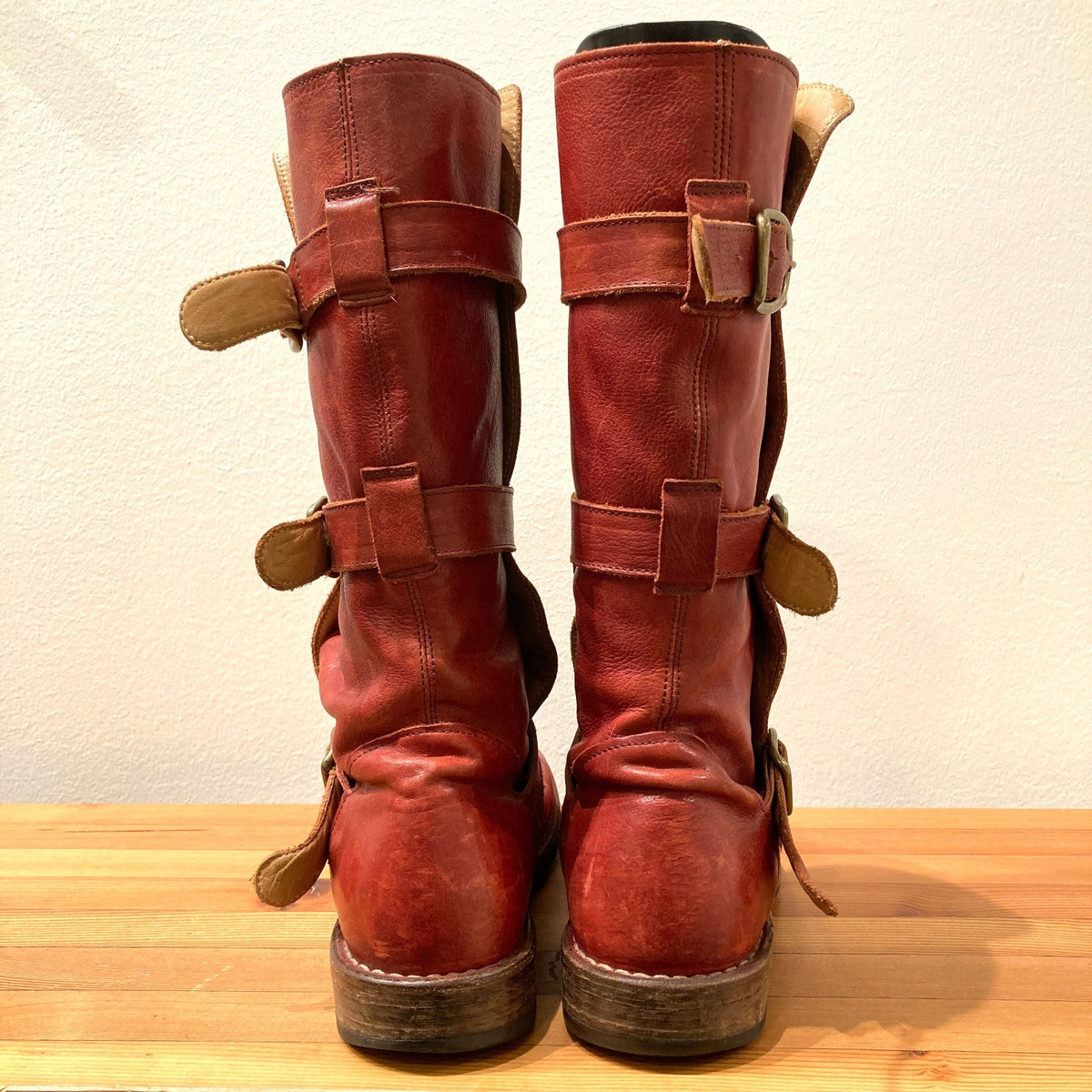 Fiorentini & Baker Red Leather 3 Buckle Eternity Boots - Size 41 / 11 - 0916KL