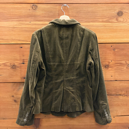S - Rundholz Dip Dark Olive Green Corduroy Button Up Blazer Jacket 0121PK