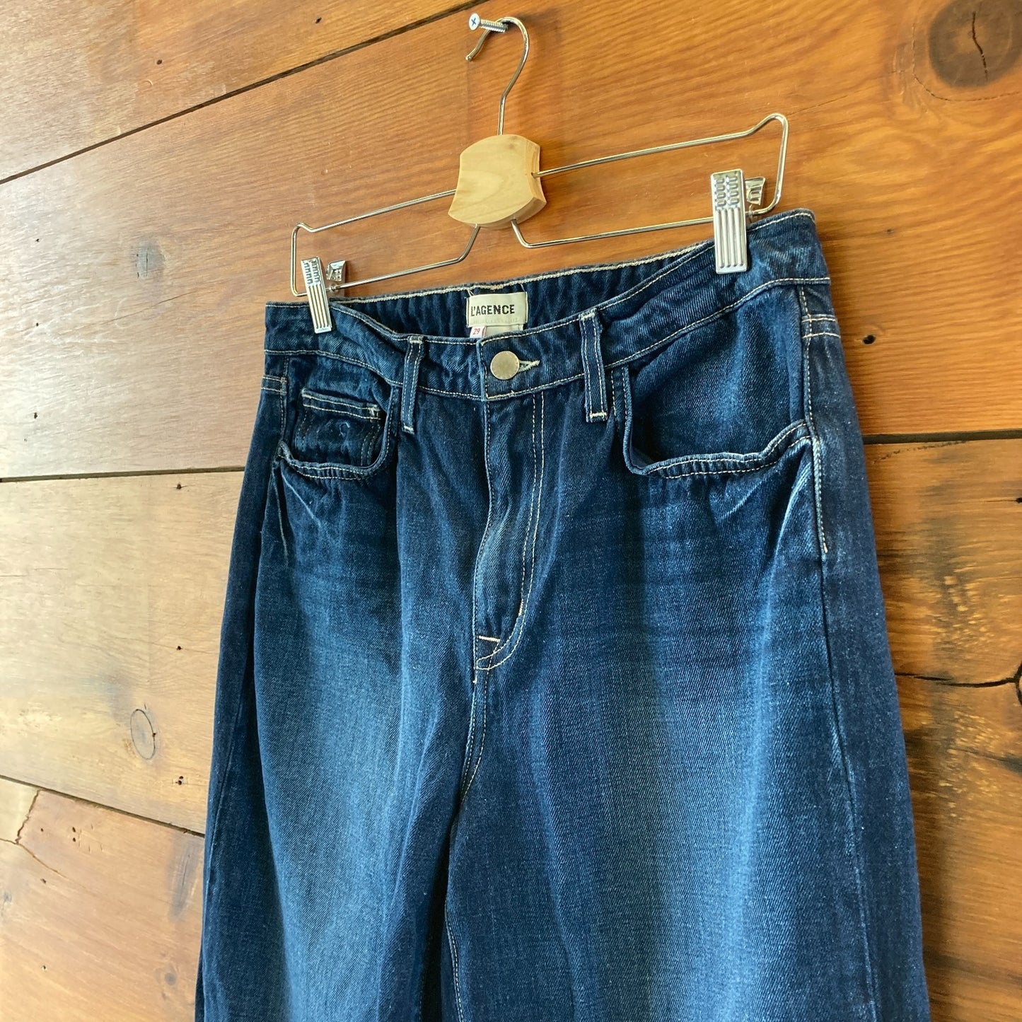 L'Agence $315 Dark Wash Ultra High Rise Miley Cuffed Jeans - Size 29 - 1114LH