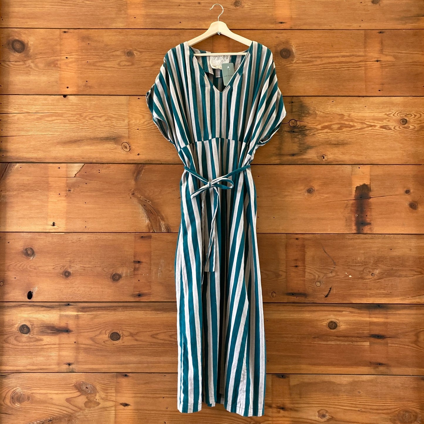 Ace & Jig $395 Martinique Striped Fete Short Sleeve Maxi Dress - Size L - 1020HB