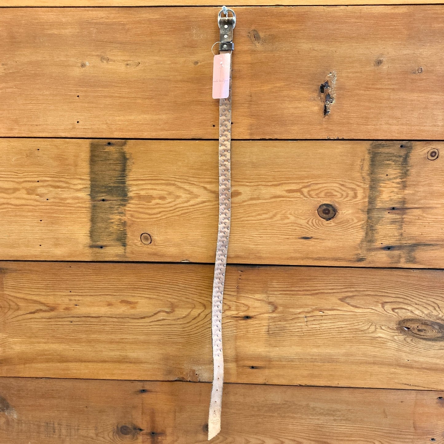 32 - Calleen Cordero Bronze Crackled Leather w/ Silver Metal Studded Belt 0224DM