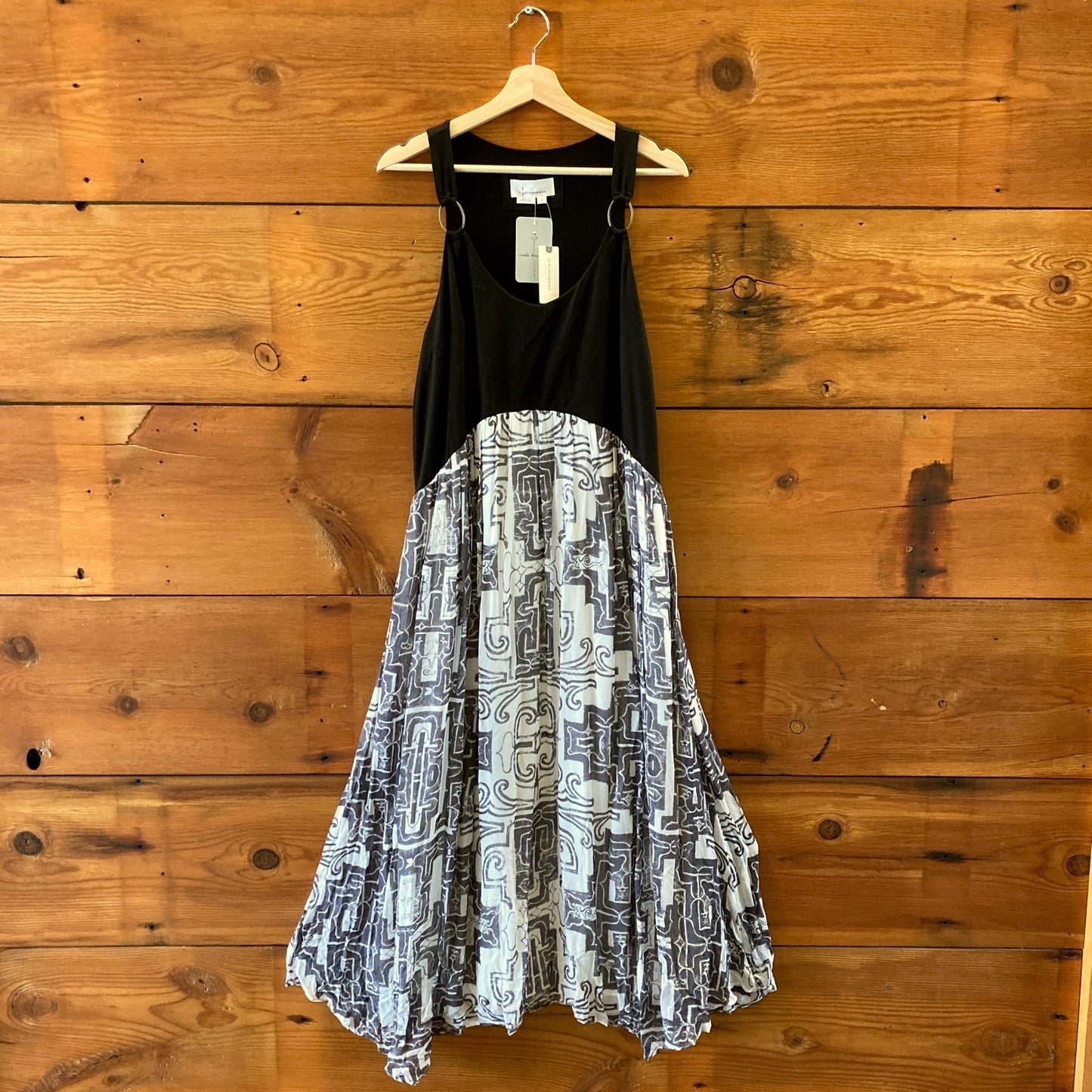 by Anthropologie NEW Black Pattern Scoop Neck Maxi Dress - Size M - 0610MB