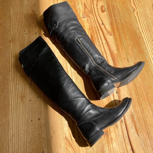 Frye Black Leather Over the Knee Shirley Tall Riding Boots - Size 6 - 0902CW