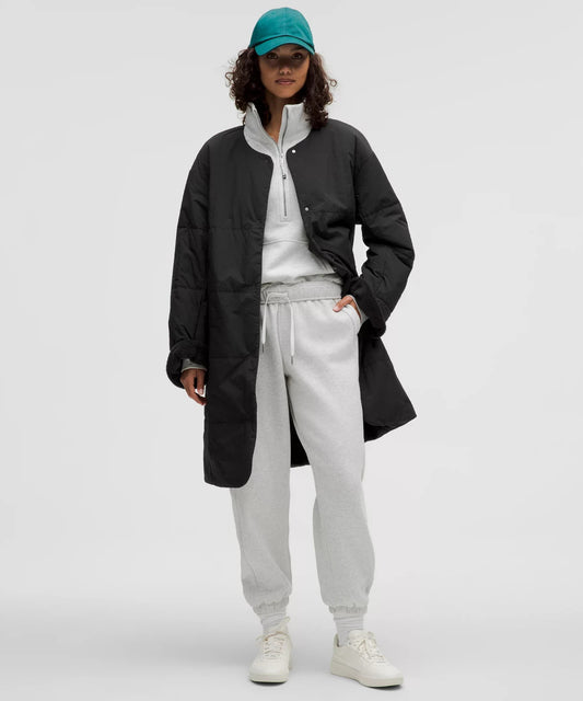 XS - Lululemon $298 Black Fleece Lined Insulated Long Jacket Coat 0927EK