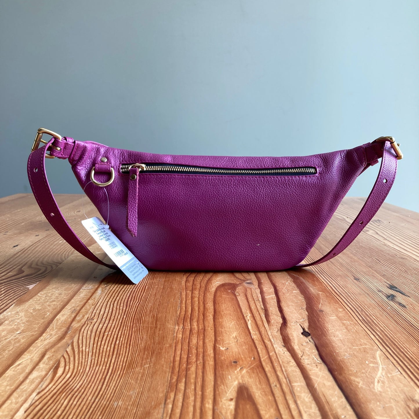 TAH $385 Portland Owned Purple Leather Nomad Fanny Pack Purse - 0424FB