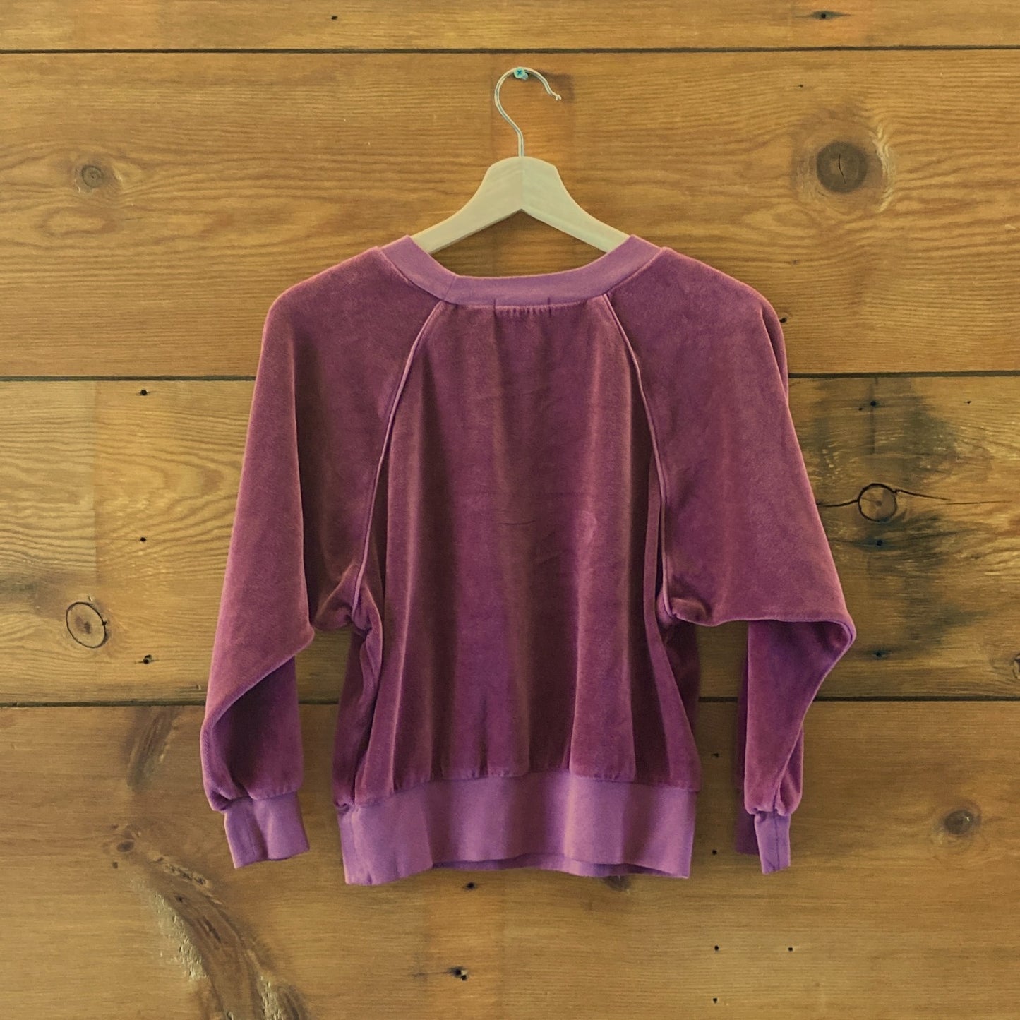 Suzie Kondi $225 Burgundy Velour Pullover Samos Sweatshirt - Size S - 1002MG