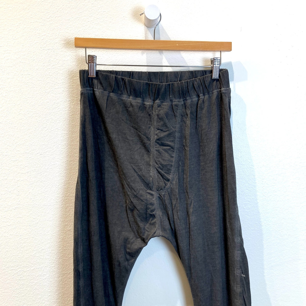 Barbara Gongini Dirty Jersey Black Knit Ruched Pants - Sz 38 / M - NEW - 1122CT