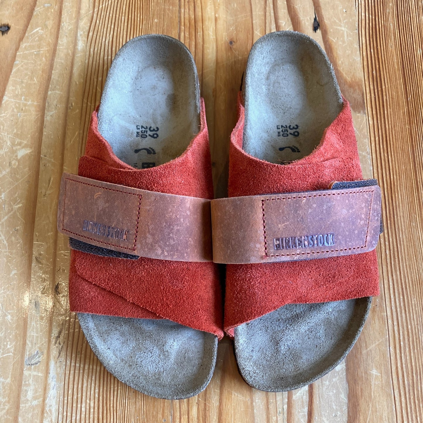 Birkenstock Rust Brown Kyoto Slides Sandals Shoes - Sz 8 Narrow - w/Box - 0425SV