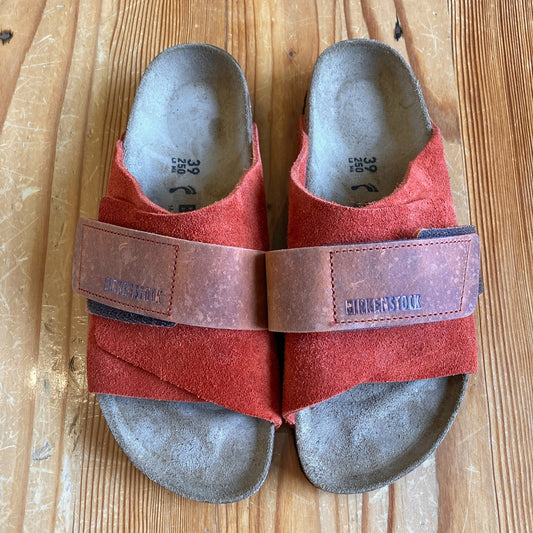 Birkenstock Rust Brown Kyoto Slides Sandals Shoes - Sz 8 Narrow - w/Box - 0425SV