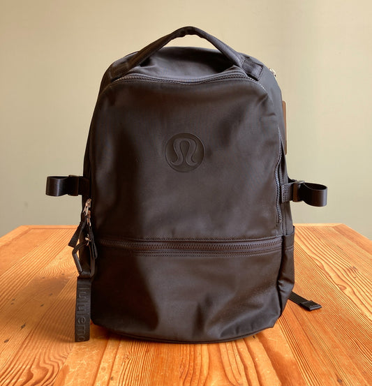 Lululemon Black Nylon 22L New Crew Backpack Laptop Bag - 4427SC