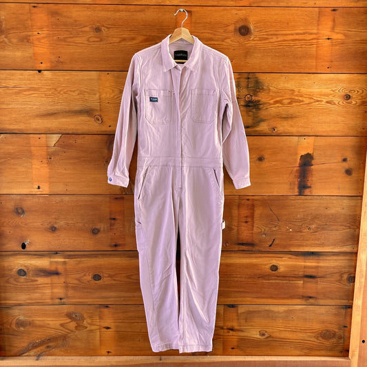 S - Wildfang Soft Pink Long Sleeve Essential Coverall Womens Jumpsuit 0313AH