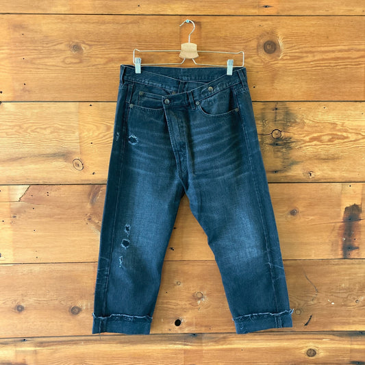 R13 Jake Black Wash Cross Over Jeans - Size 29 - 0204MP