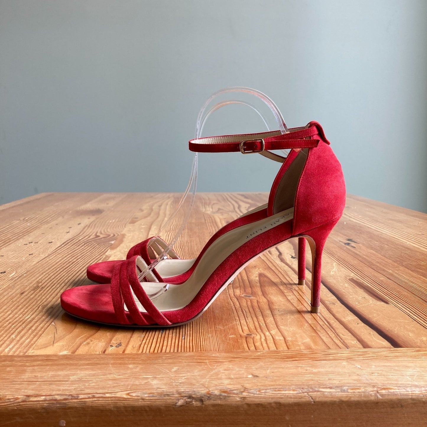 Sarah Flint Red Suede Perfect High Heel Sandals w/ Box - Size 10.5 - 0720MP