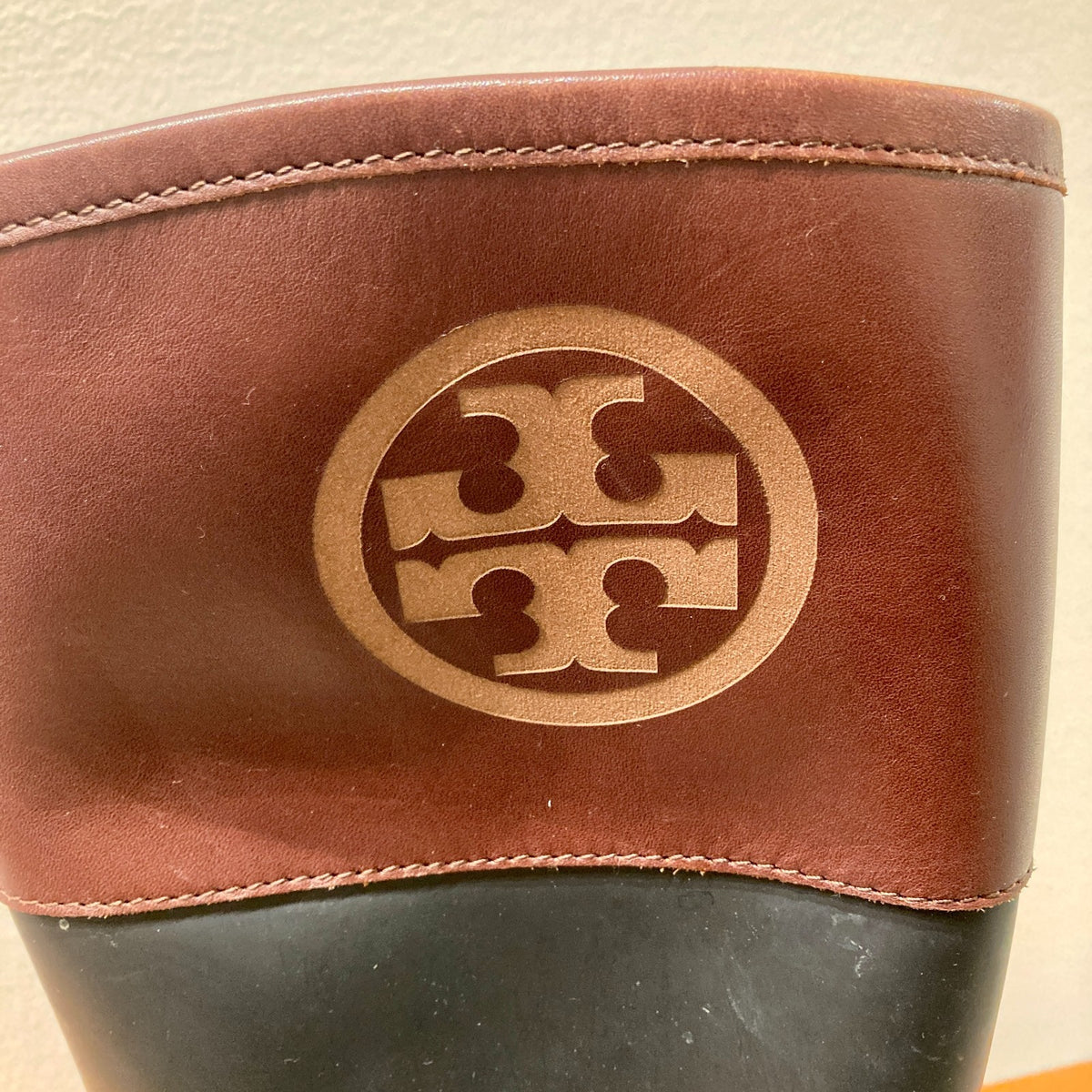Tory Burch Black Diana Classic Tall Rubber Rain Boots - Size 10 - 0830DH