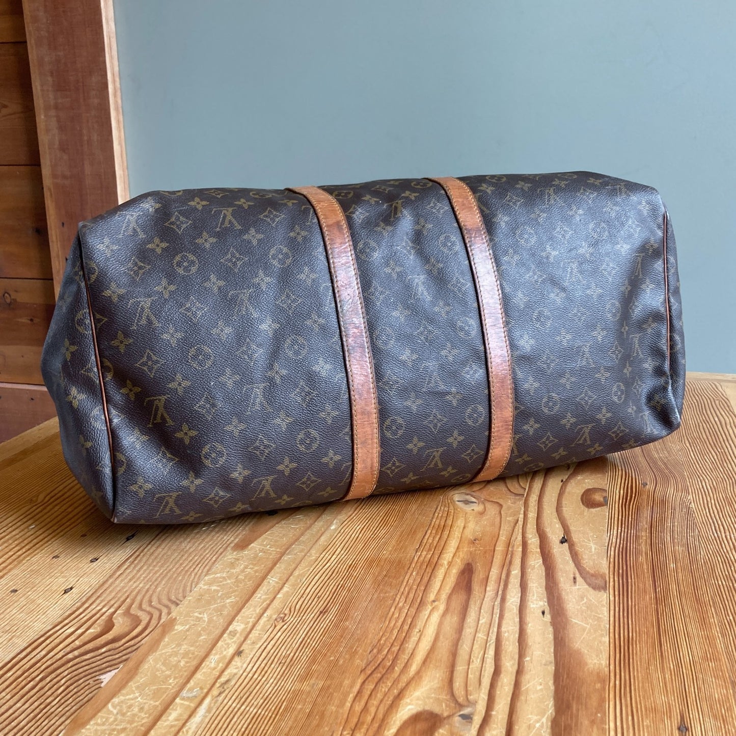 Louis Vuitton Brown Monogram Signature Canvas 1994 Keepall 55 Duffle Bag 1031LF